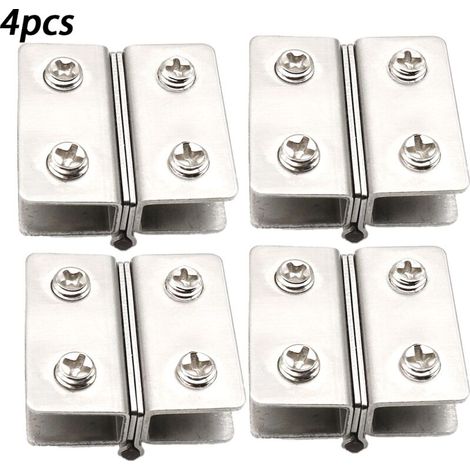 Charnières en acier inoxydable pour portes en verre, charnières pour portes en verre sans perçage, charnières pour vitrines d'armoires à vin, pinces pour portes en verre de fenêtre-DOU