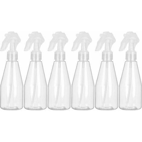 Flacon Spray Vide 200ml, Lot de 6 Vaporisat Vide en plastique, Bouteille Pulverisat Vide pour Désinfectant, Jardinage, Nettoyage