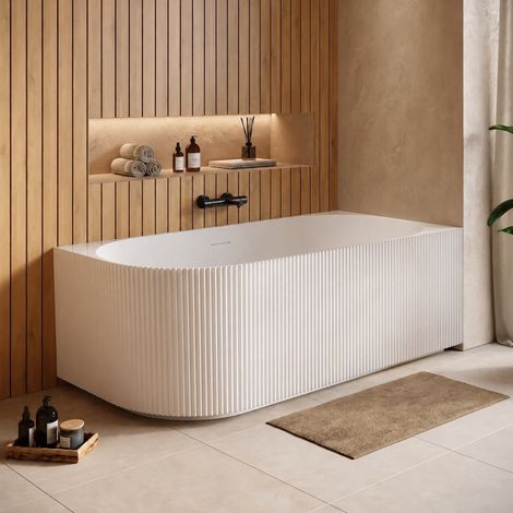 Badplaats Eck Badewanne Havana 170 x 80 x 58 cm Weiß Hochglanz -