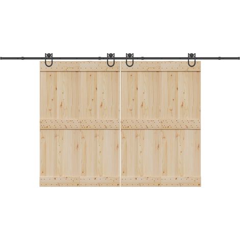 Schiebetürbeschlag-Set 400 cm Stahl Schwarz