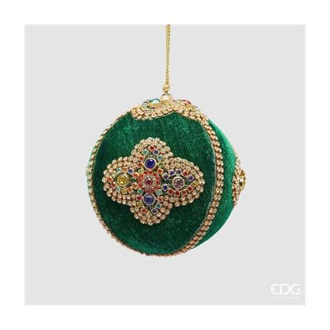 EDG Enzo De Gasperi Addobbo di Natale Palla Gemme Green Mix Ø10 cm – Decorazione Natalizia (1/2)