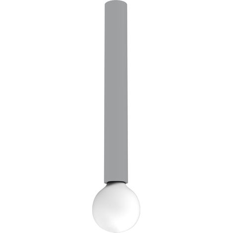 LUMICOM  PURO Plafoniera, 1X E27, max 42W, metallo, grigio, D.4cm H.40cm