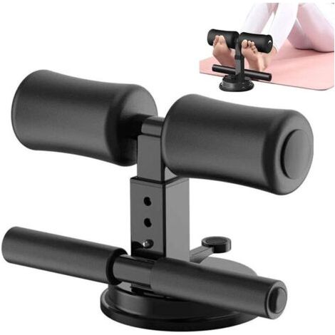 Accessoires pour barre abdominale, barre abdominale portable à ventouses, support de cheville rembourré et réglable, équipement d'entraînement à domicile et en voyage (noir)