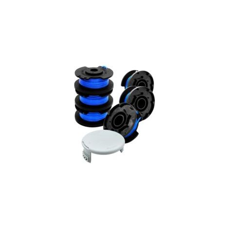 Carrete de hilo para desbrozadora Ryobi One+ de 18 V, 24 V y 40 V, 6 carretes de hilo con 1 tapa, longitud 3,35 m, diámetro 1,65 mm - Crezuo
