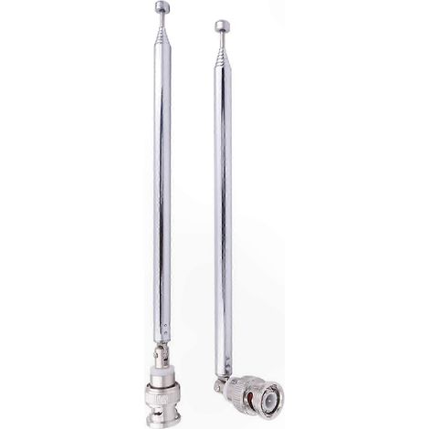 2-teiliger BNC-Adapter (Stecker/Buchse) mit teleskopierbarer Edelstahlantenne für HF-Funkverbindung (1/5)