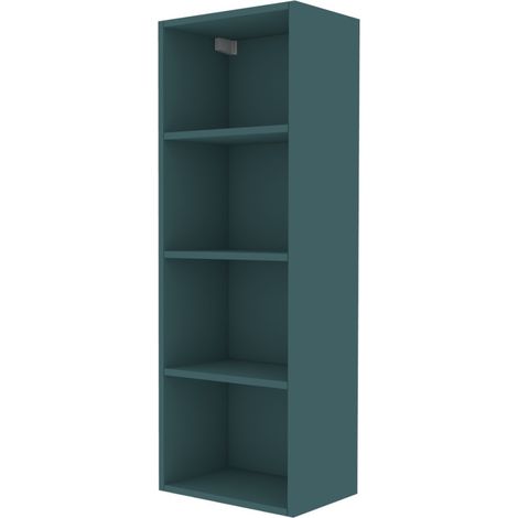 Libreria pensile moderna con schienale - Montaggio rapido cabineo - Verde Petrolio
