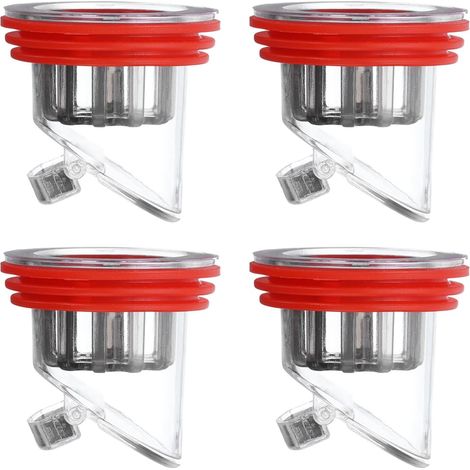 Desagüe de baño de 4 piezas, desagüe de piso antiincrustante - rojo (1/3)