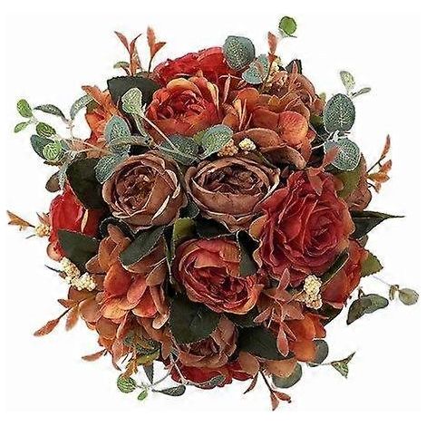 Boule de fleurs artificielles, réaliste et durable, en plastique coloré, à suspendre pour la maison (1/5)