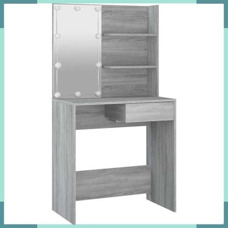 820482 Coiffeuse avec LED Sonoma gris 74,5x40x141 cm (1/5)