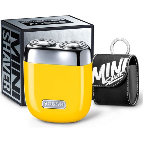 Rasoir Electrique Hommes,Portable & Léger en Alliage Rasoir Homme,Recharge Rapide USB-C Rasoir Electrique,Lame Magnétique,Étanche IPX7/Usage Sec/Humide - Voyage/Voiture (Jaune Tournesol) (1/5)