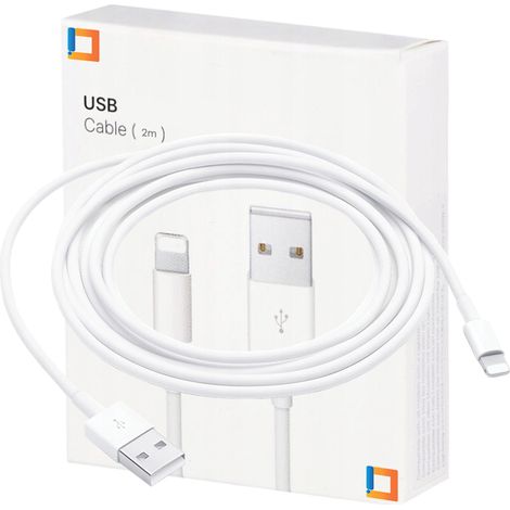 Cable USB de carga rápida con cargador de CO2 para iPhone 12, 13, 14 Pro con conector Lightning (2 m) (1/5)