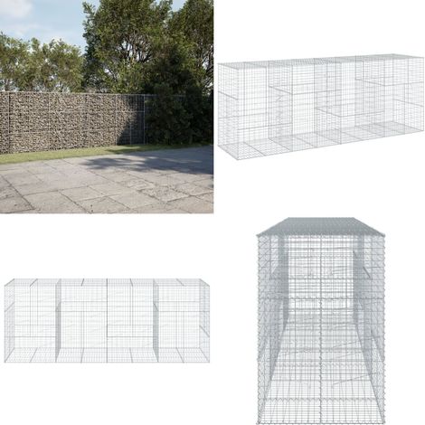 vidaXL Panier gabion avec couvercle 400x100x150 cm fer galvanisé (1/5)