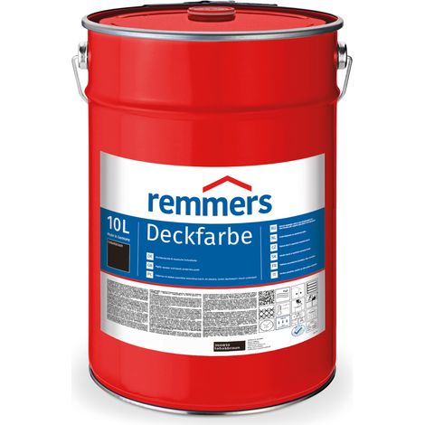 Remmers Deckfarbe tabakbraun, 10 Liter, Deckfarbe für innen und außen, Wetterschutzfarbe viele Untergründe, hochdeckend, wetterfest