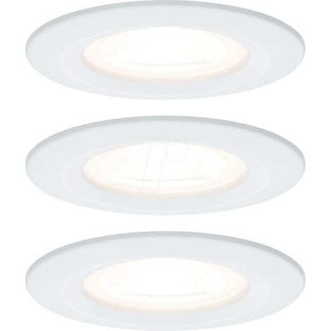 Kit enc Nova rd fixe LED IP44 3 nivgrad 3x6,5W 230V GU10 51mm Blanc dépoli/Alu (1/5)