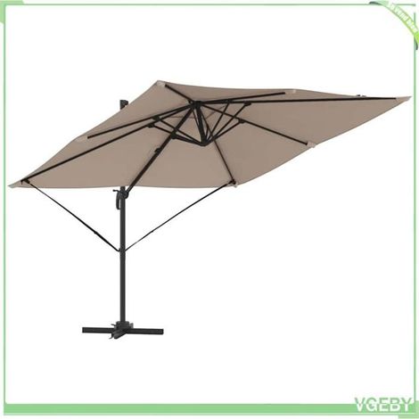 Parasol déporté - FAFEICY - Roma - Rectangulaire 286 x 284 x 265 cm - Aluminium & polyester - Rotation 360° inclinable (1/5)