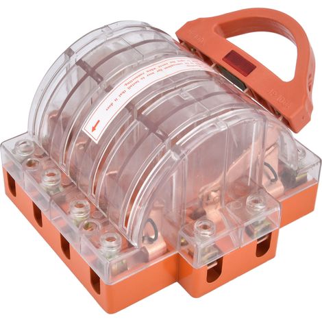 Interrupteur de sécurité pour couteaux AC380V 100A 4 pôles, bipolaire, boîtier transparent, indicateurs LED, interrupteur de déconnexion pour couteaux (1/5)