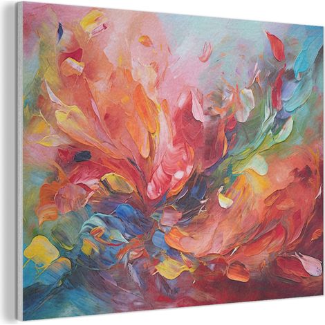 CUADRO ACÚSTICO Pintura al óleo - Arte - Abstracto - Colorido Adornos Pared 80x60 (1/5)