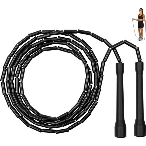 3m Adjustable Skipping Rope, Beaded Skipping Rope with Unbreakable Handles and Chip Resistant Beads, Ideal for Speed Training, Agility and Endurance (1/5)