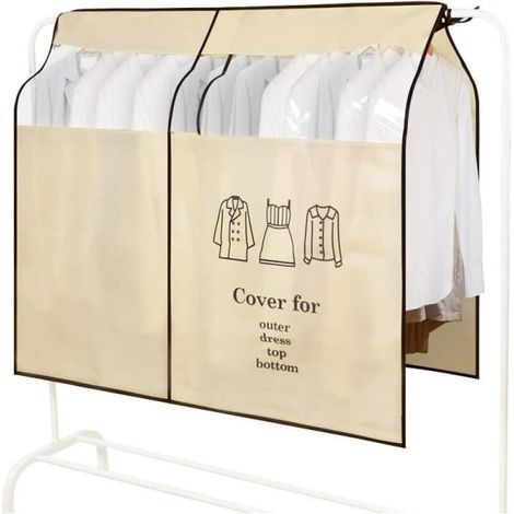 Housse de vêtements transparente anti-poussière pour fenêtre, housse universelle pour portant à vêtements, housse pour chemises. (1/5)