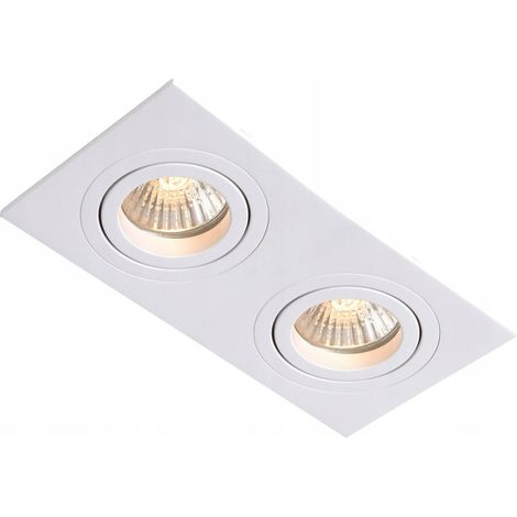 Lámpara de techo empotrable Light Prestige Metis II blanca, 2 bombillas GU10 (1/2)
