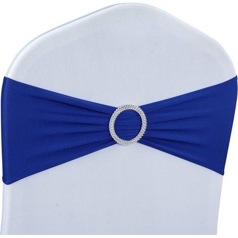 Set da 10 pezzi di fasce per sedie in spandex, cinghie elastiche per sedie di alta qualità con fibbia, cinghie elastiche universali per sedie per matrimoni, feste, (1/5)