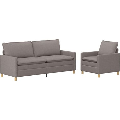 Sofa Set 2 stk. Taupe Stoff vidaXL