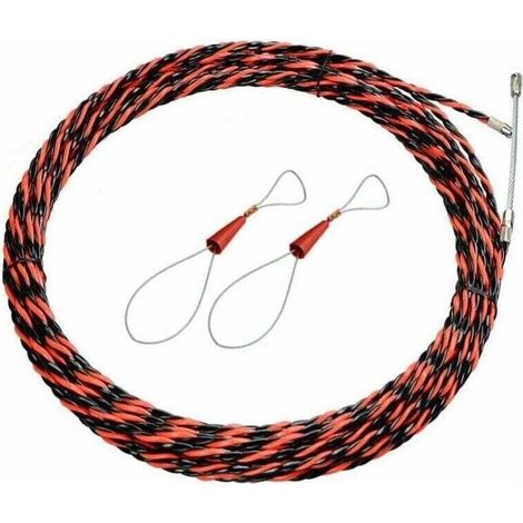 Aiguille de tire-fil électricien 50m – Diamètre 6mm – Polyester torsadé pour conduits encombrés – Tête de guidage à ressort