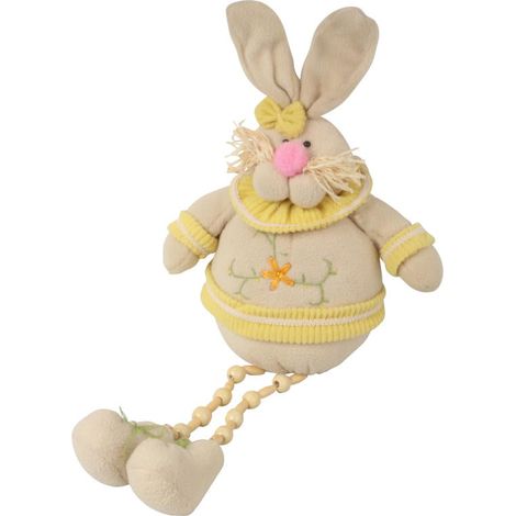 Coniglietto pasquale giallo con zampe pendenti - Decorazione natalizia 50x25 cm (1/2)