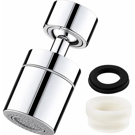 Aérateur de Robinet 360° Pivotant, Embout Robinet Cuisine, M22 M24 avec Double Jet, Mousseur Anti-éclaboussures, Économie d’Eau, Installation Facile pour Salle de Bain et Évier (1/5)
