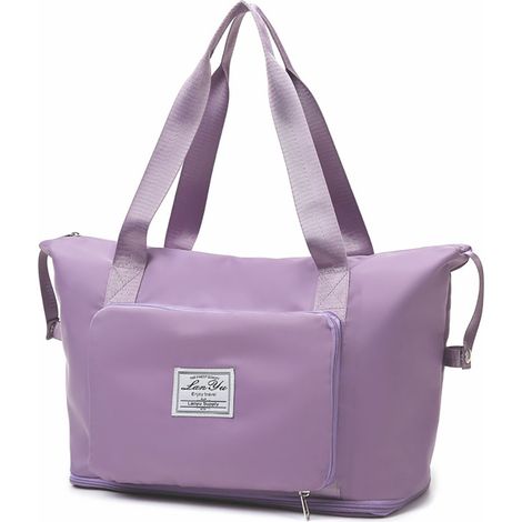 Sac de Voyage Oxford Pliable Grande Capacité, Sac de Rangement Portable Violet Clair (1/5)