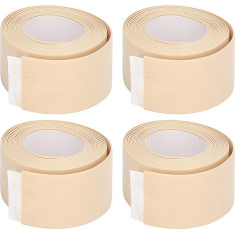 PVC-Küchendichtungsstreifen, 4 Stück, selbstklebendes, wasserdichtes Dichtungsband für Waschbecken im Badezimmer (1/5)
