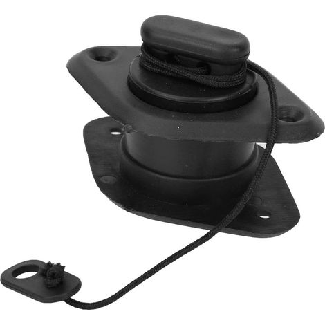 Vanne de vidange en plastique PVC, vanne de vidange en plastique PVC de qualité supérieure noire avec cordon de traction pour bateaux gonflables, bateau de pêche, kayak, accessoire remplaçable (1/5)