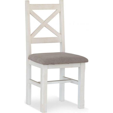 Lot de 2 chaises - Bois - Blanc - Décoration d'Autrefois (1/5)