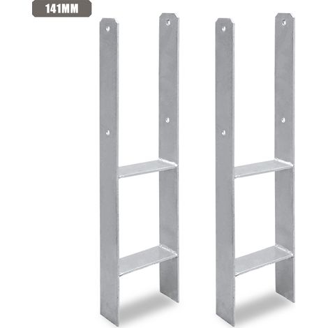 Jiubiaz Pfostenanker für den Außenbereich – extra robust, witterungsbeständig und ideal für Holzpfosten im Garten - 141mm 2x (1/5)