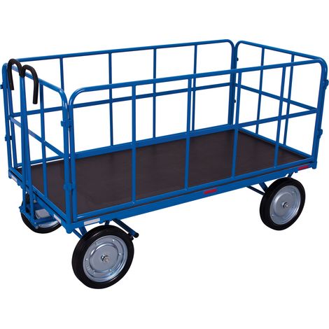 VARIOfit Handpritschenwagen mit 4 Rohrgitterwänden Vollgummibereifung 1.940 x 940 mm Traglast 1.250 kg