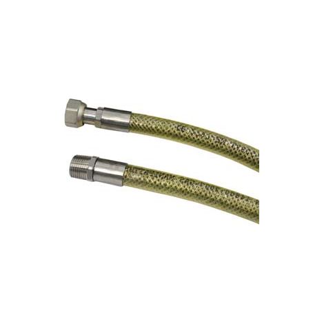 TUBO GAS FLESSIBILE IN ACCIAIO INOX CON GUANINA MF  cm.50