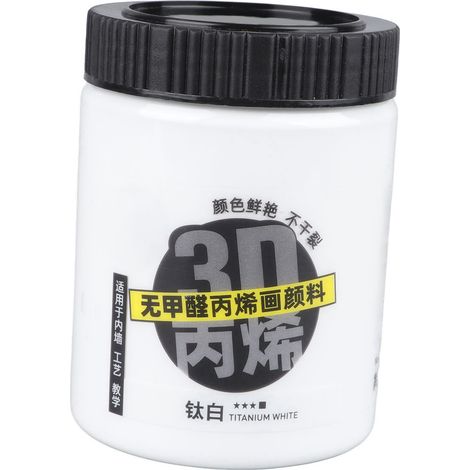 Peinture acrylique blanche 500 ml, haute concentration, imperméable, protection solaire, résistante aux couleurs, pour toile, papier, bois (1/5)