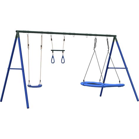 Maison Exclusive - Set Gioco da Esterno con Altalena Trapezio e Altalena Nido