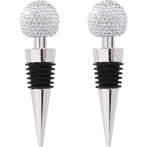 Bouchon À Bouteille - Alliage De Zinc Et Silicone - Pour Vin Rouge Whisky Champagne Rosé - 2 Pièces (1/5)