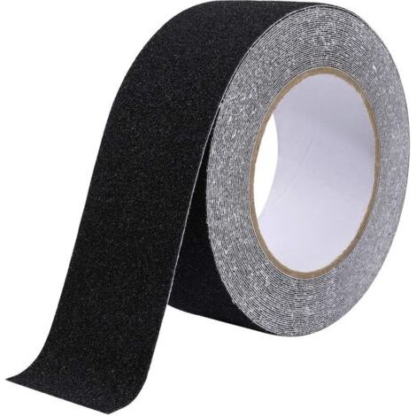 Bande Antidérapante Adhésive pour Escaliers, Friction, Abrasif pour Les Sécurité, Escabeau, Intérieur, Extérieur, Haute Traction, 5cm x 10m, Noir