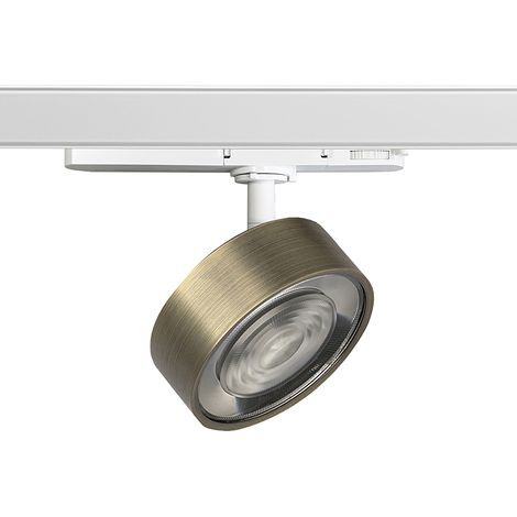 Hole - Projecteur sur rail LED triphasé 13W 3000K CRI90 IP20 optique 38° en aluminium moulé sous pression, finition blanc/bronze - Groupe Rossini (1/5)