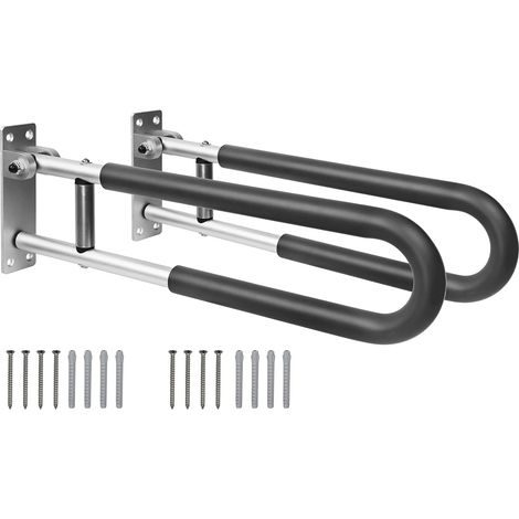 PEPE Mobility Barre d’Appui WC (x2 Unités), Relevable et Rembourrée avec Porte-Rouleau, Barre de Maintien Sécurité, Toilette Handicapé PMR (1/5)