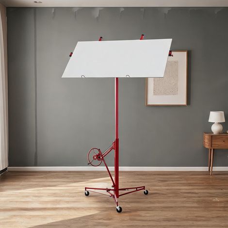 Lève-plaque en métal rouge 68 kg hauteur 140-350 cm (1/5)