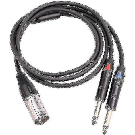 Adaptateur de câble TRS 6,35 mm avec connecteur mâle 3 broches vers 2 connecteurs XLR mâles 6,35 mm, longueur 1 à 2 mètres, version 0923 (1/5)