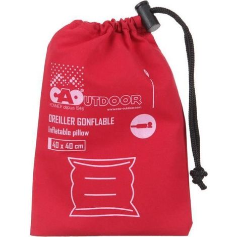 CAMPING Oreiller gonflable en TPU - 40 x 40 cm - Rouge (1/2)