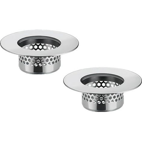 Filtro di scarico per lavabo da bagno (2 pezzi),copertura per scarico lavabo,filtro di scarico in acciaio inox. Adatto per fori da 1,25" a 1,60"