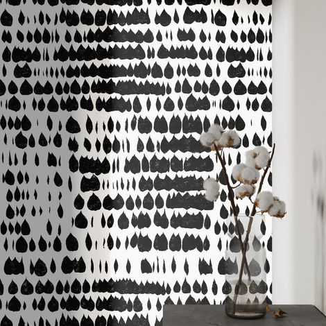 Carta da Parati Moderna Bianca e Nera in Stile Scandinavo in Fogli di Carta, 250x200cm (1/5)