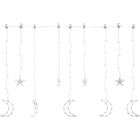 Guirlande Lumineuse - Étoiles Et Lune - 138 LED - 8 Modes - Télécommande - USB 5 V - Intérieur Extérieur - 2 x 0,9 M (1/5)