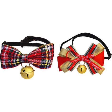 Collier Pour Chat - Collier De Fête Avec Nœud Papillon Élastique - Pour Chat Et Chiot - Usage Intérieur Et Extérieur - 1 Pièce (1/5)