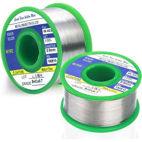 2PCS 0.8mm Lead-Free Solder Wire 200g, Sn 99.3 Cu 0.7 Solder Wire with Rosin Core for, Tin Solder for Electrical Soldering, Electrical Soldering and DIY
